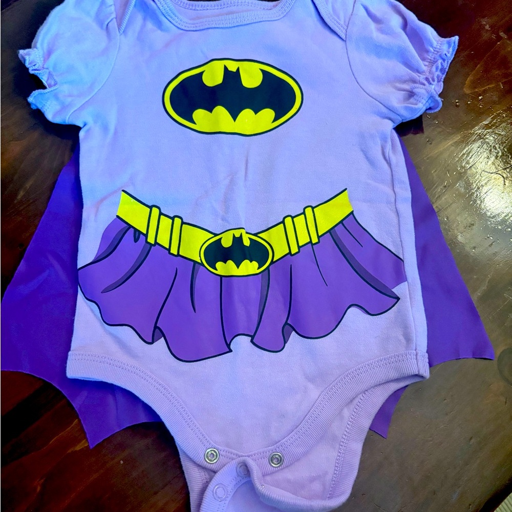 DC Comics Batman Girls Onesie | Size: 6/9mo | Color: Purple | Detachable Cape